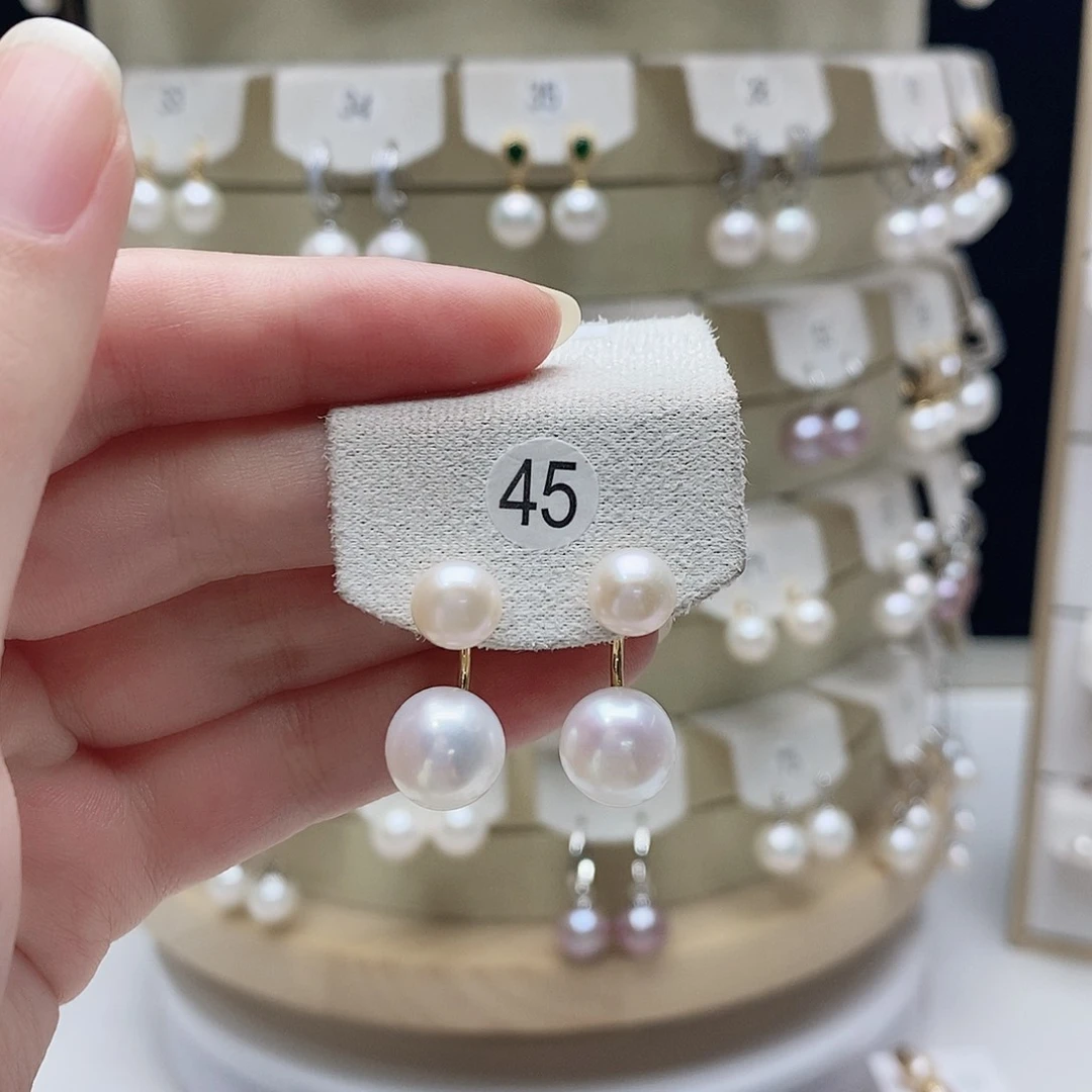 淡水珍珠耳饰银S925镶嵌