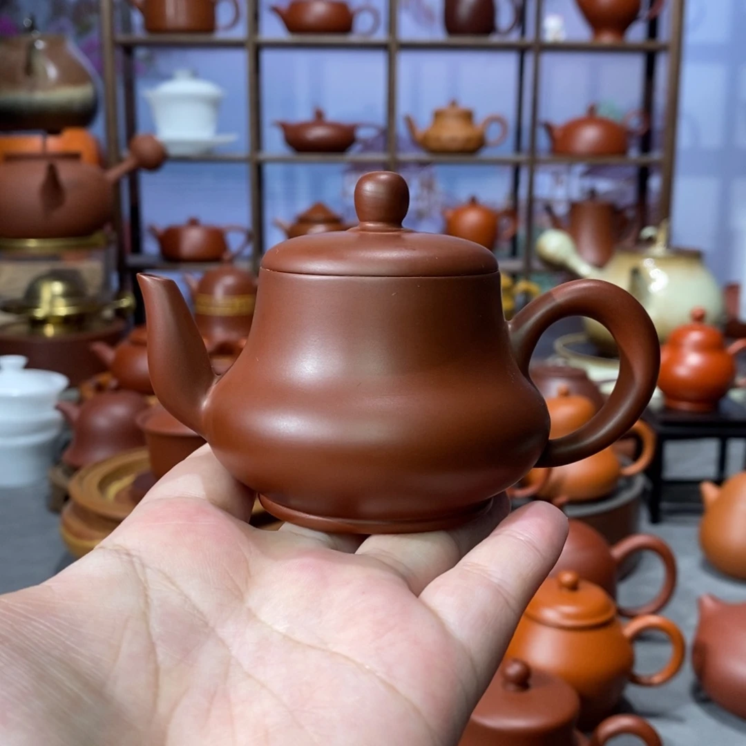 茶壶紫砂章淑煌朱泥君德壶110cc