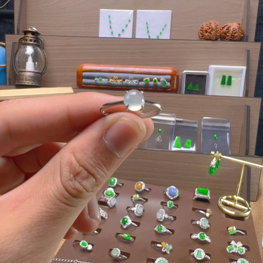 翡翠银S925镶嵌戒指