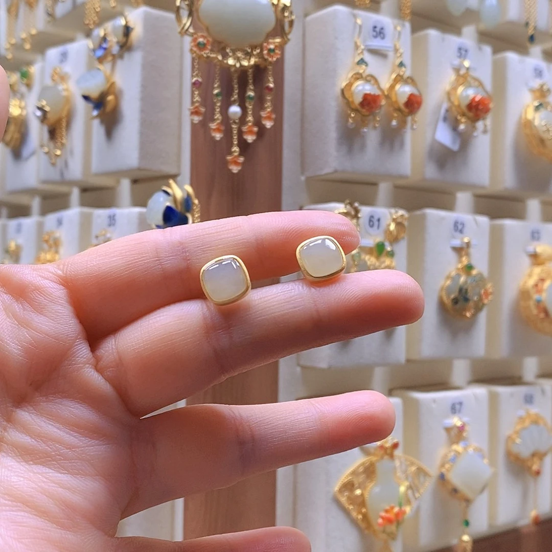 和田玉颈饰银S925镶嵌