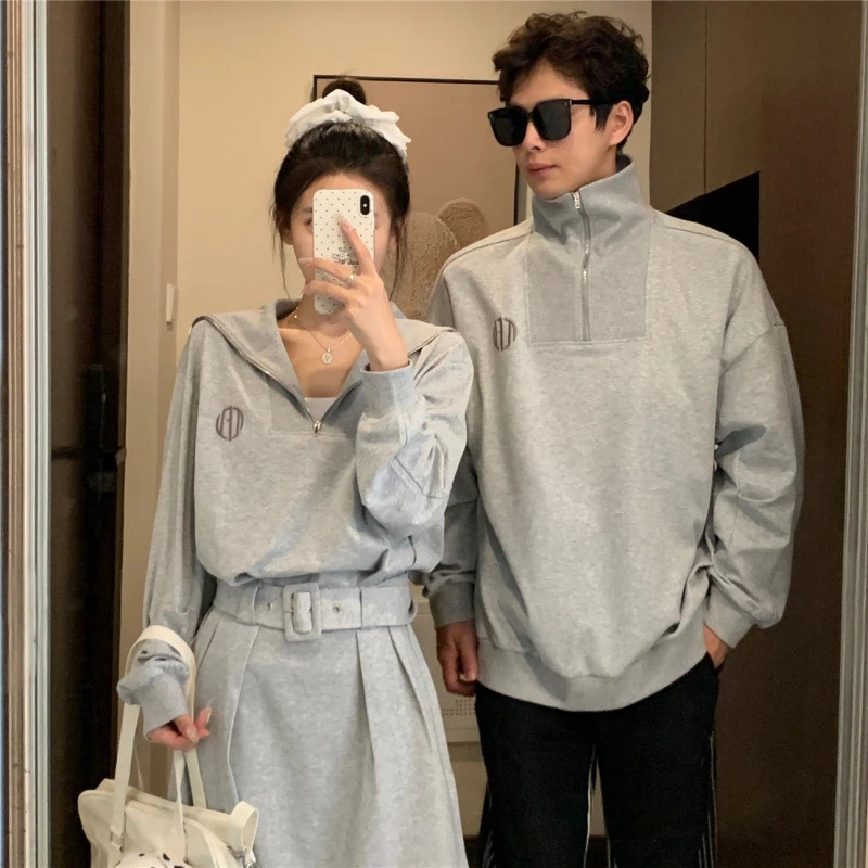 情侣装美式百搭设计感长袖重磅卫衣女宽松秋季一衣一裙连帽春秋