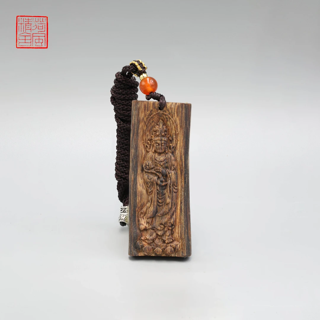 沉香如意观音牌子沉香吊坠-CX530