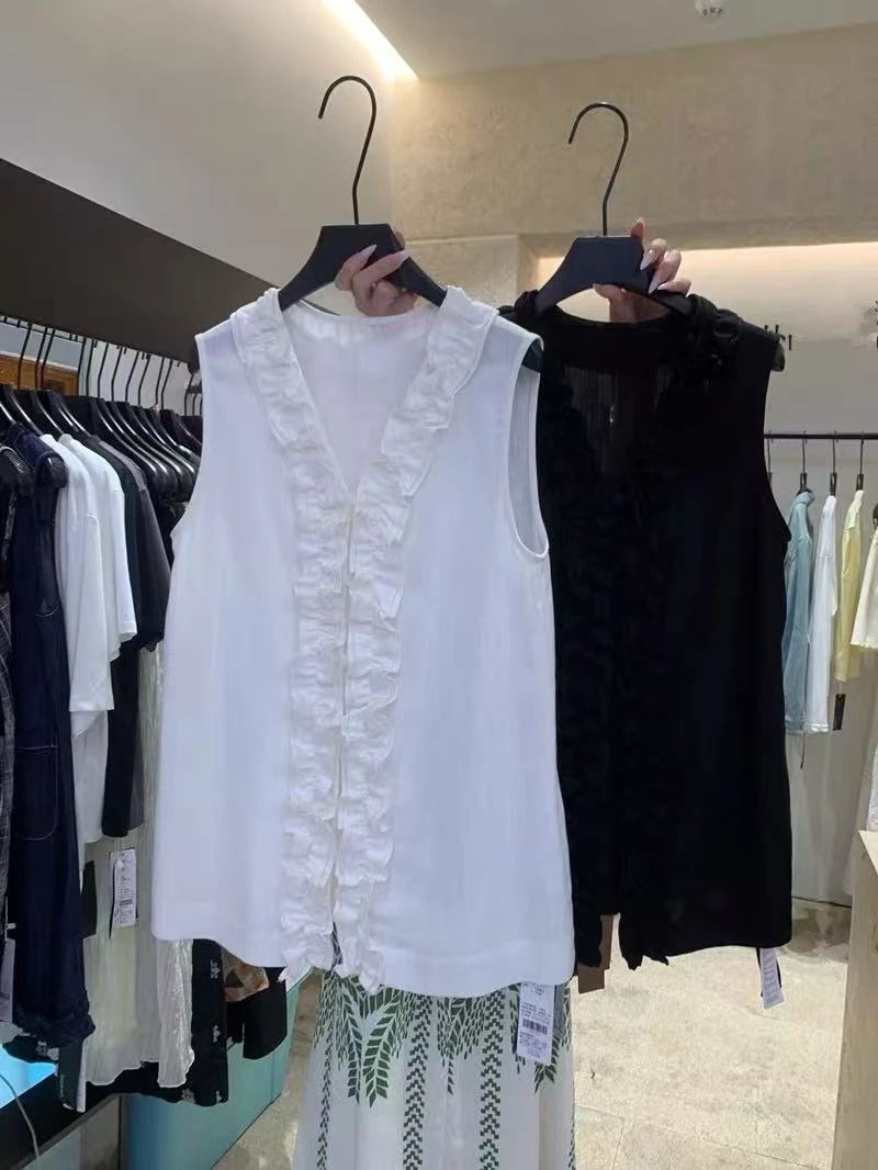 【Z】723/732227/159-9  显瘦木耳边背心女高品质时髦上衣