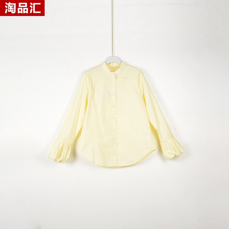 【Y专柜捡漏】深圳高端女装KBC-宽松泡泡袖衬衣1118-鹅黄色大一码