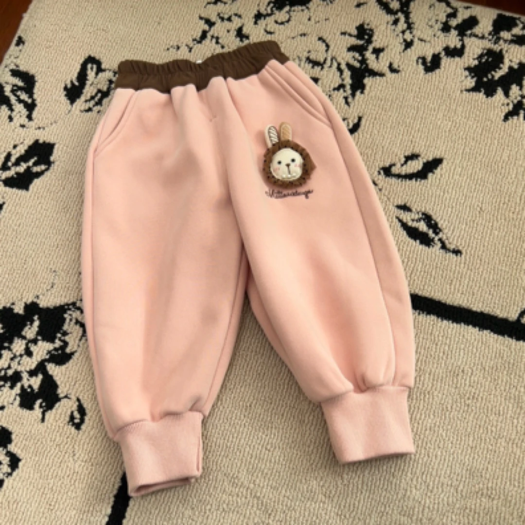 【编号P962】E625-09-儿童钉珠兔子卫裤粉色-AYY