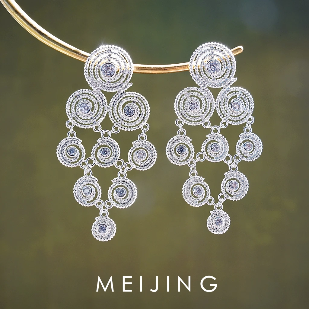 黄铜锆石耳饰 【普罗】高级感小众轻奢复古普罗风流苏耳环