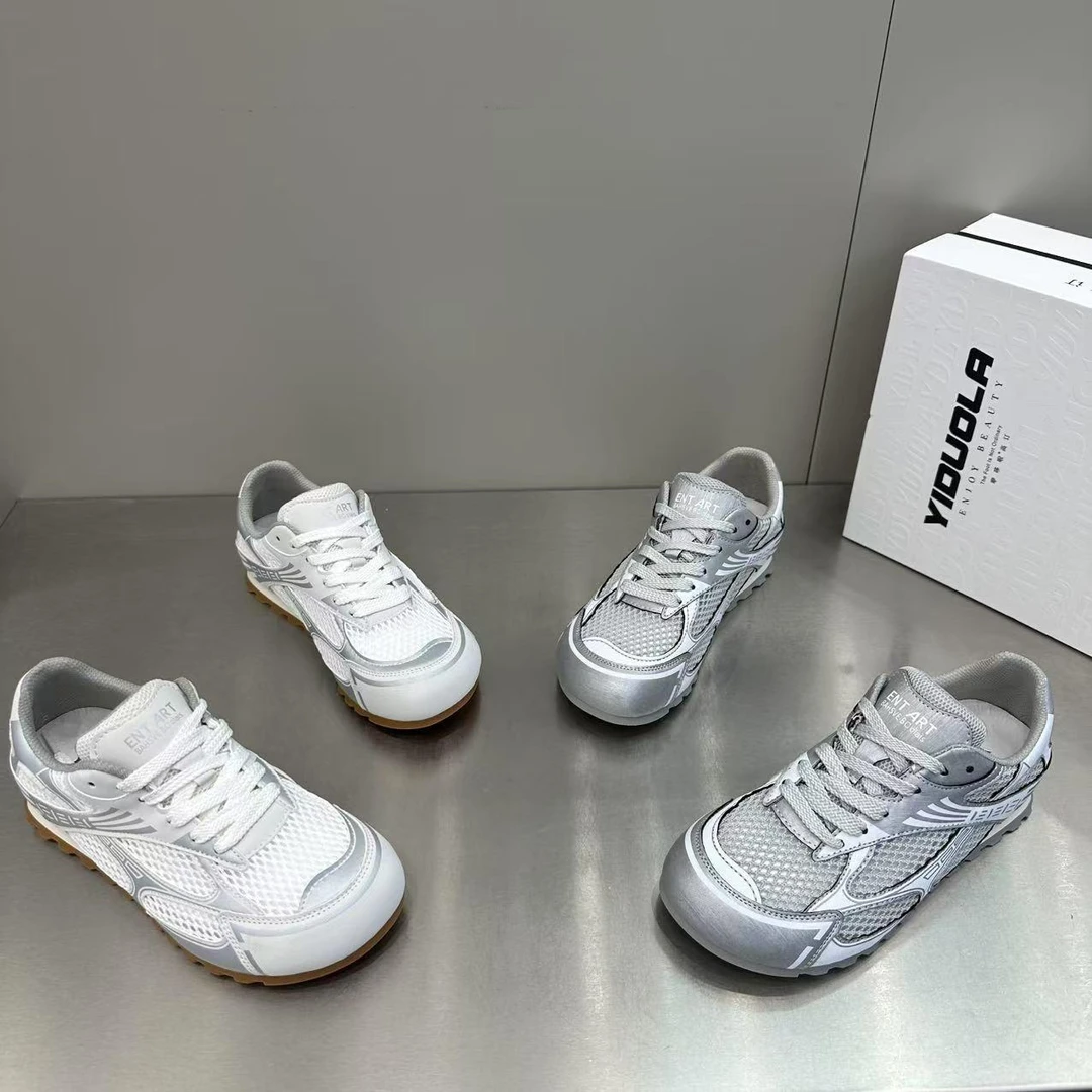 年夏季新款时尚百搭女款平底网面德训鞋休闲运动鞋透气鞋