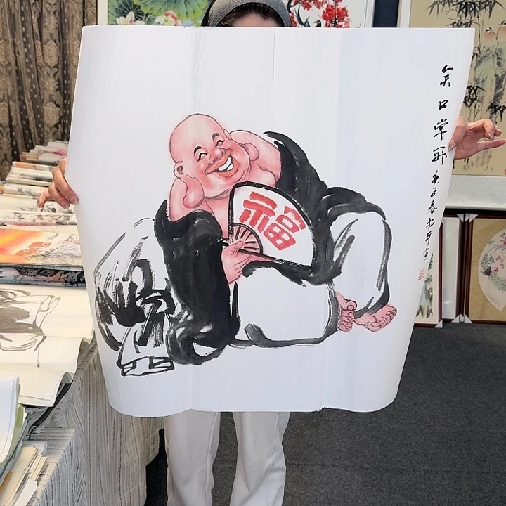 纯手绘国画作品好看斗方