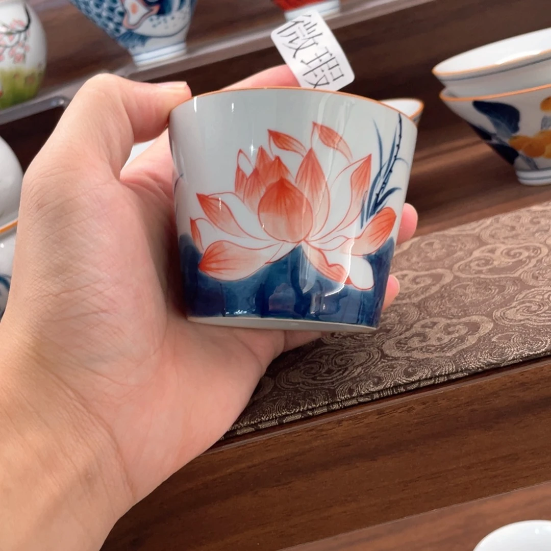 釉下手绘茶具微瑕