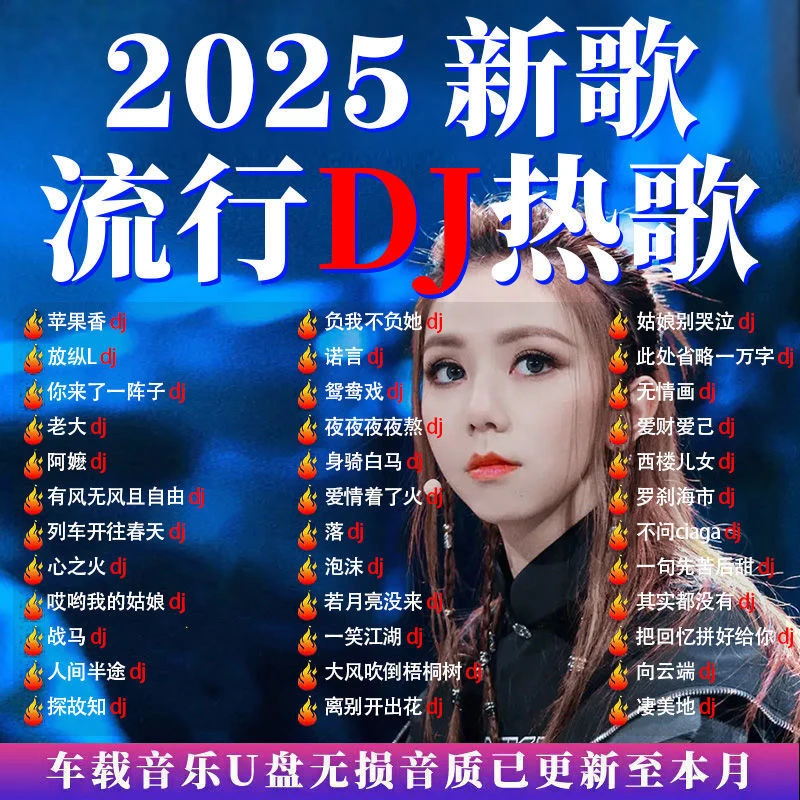 2025抖音流行重低音dj劲爆嗨曲车载u盘网络热门中文DJ歌曲无损u盘