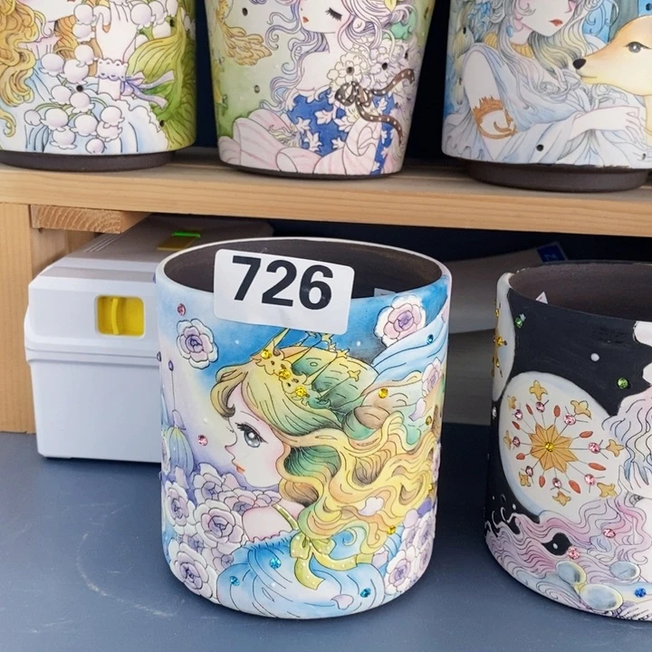 红陶P***y景德镇陶瓷学院多彩花盆