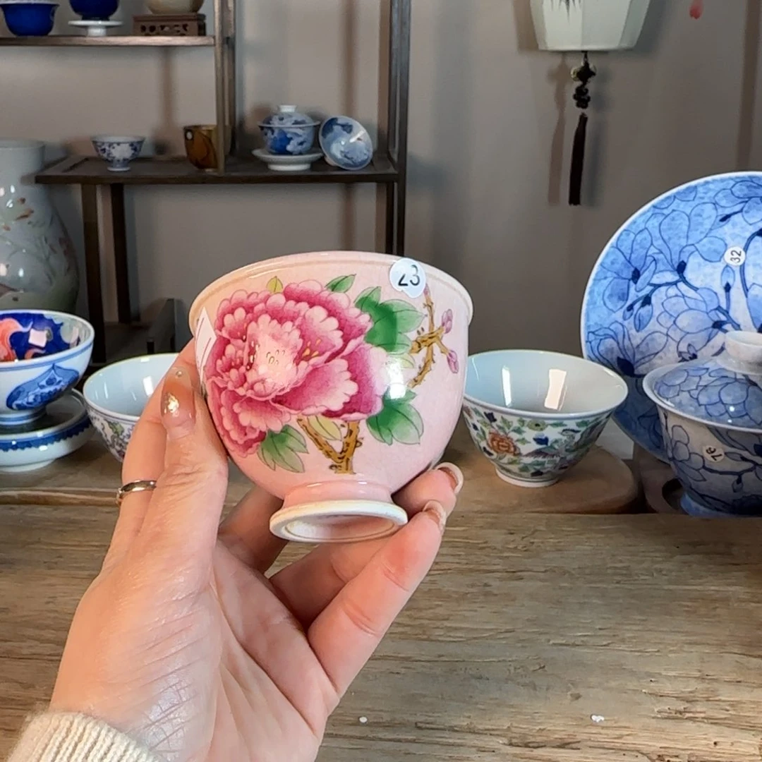 杯景德镇陶瓷柴烧多人