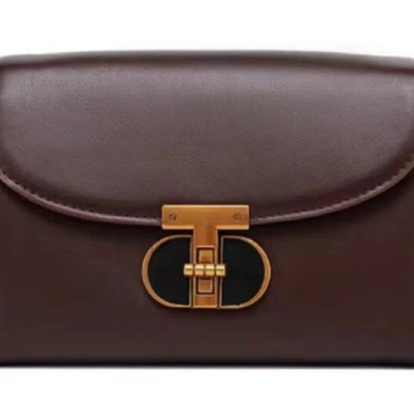 【洛洛限定】小众百搭女士单肩斜跨包DFN0012-咖啡 CL