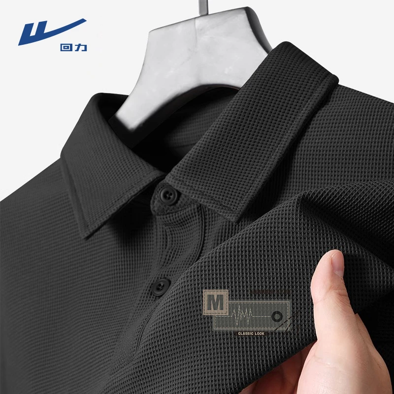 回力美式休闲短袖polo衫男士夏季透气复古华夫格翻领T恤男款半袖