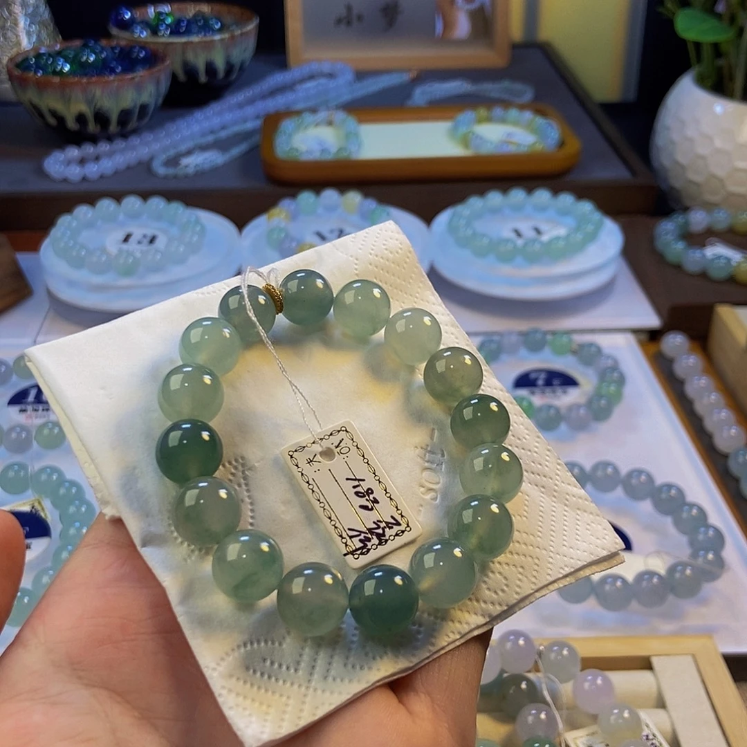 定制翡翠未镶嵌翡翠手串卡12+