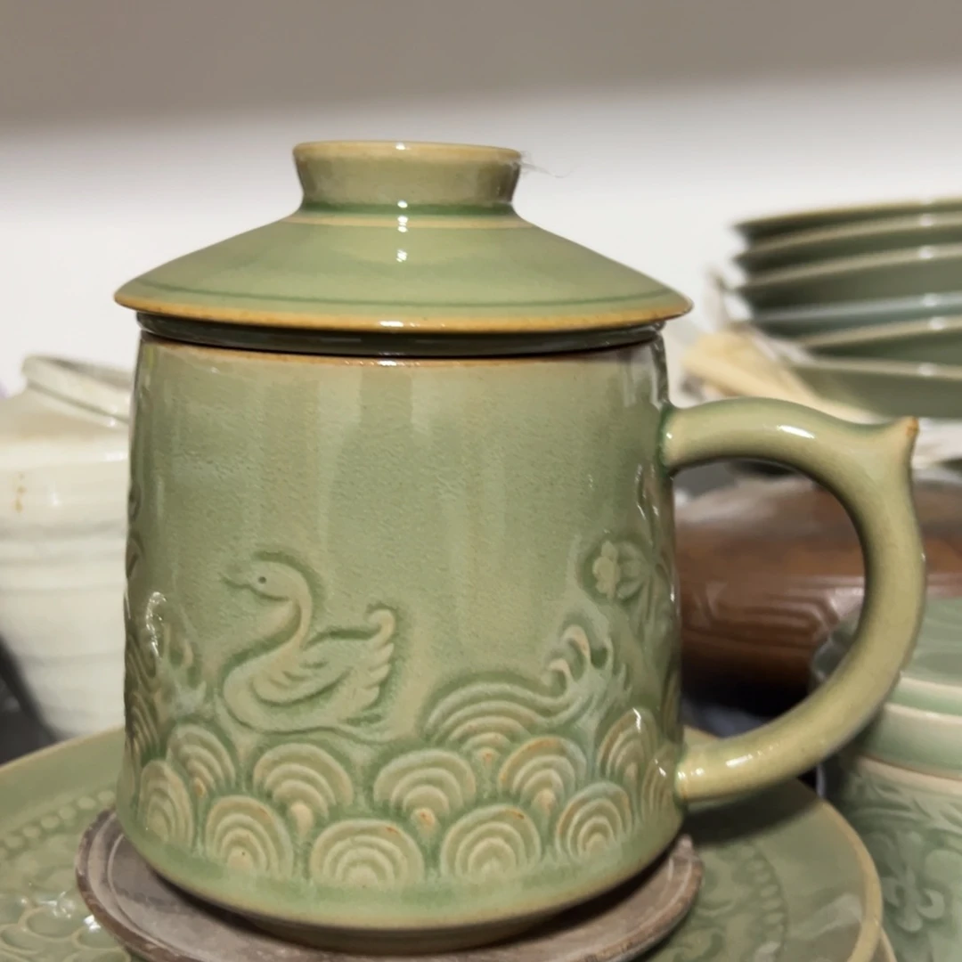 耀州窑茶漏办公杯