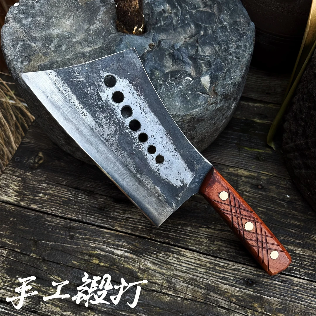 手工锻七星斩骨刀手工锻打砍大骨头专用刀切猪脚筒骨商用剁硬骨刀