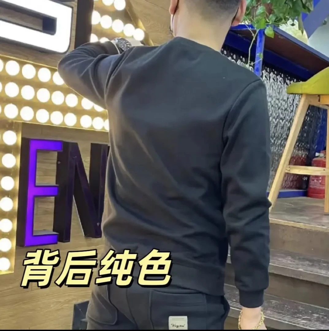 美式重磅百搭长袖卫衣男士休闲个性痞帅时尚圆领上衣大码印花