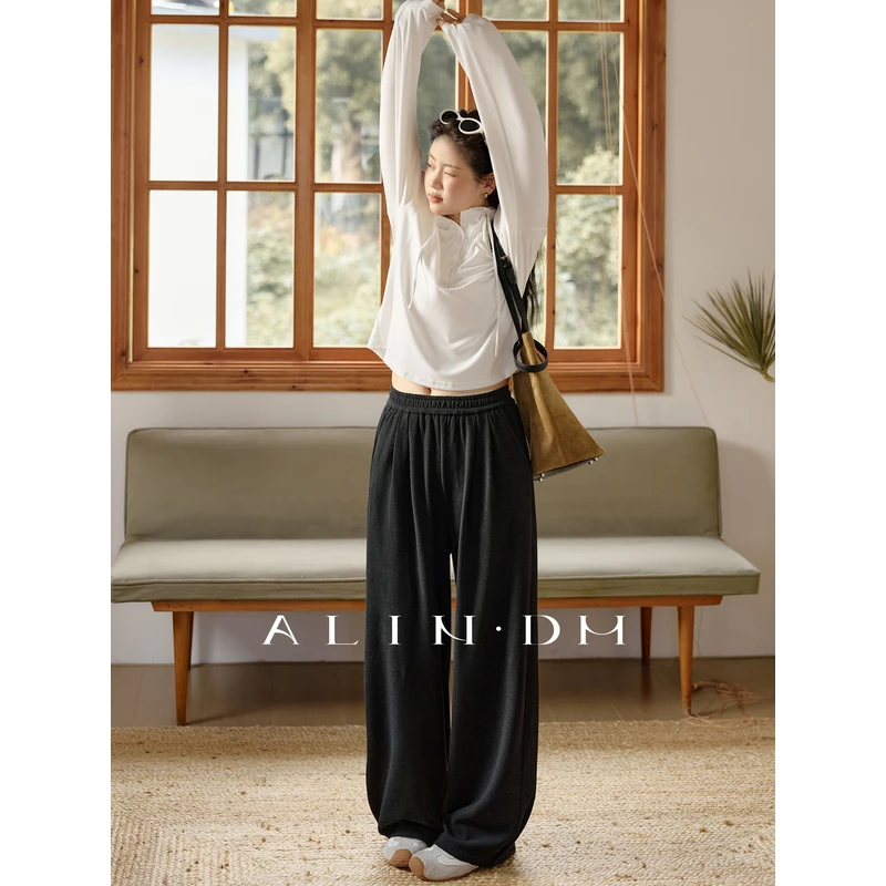 ALINDM【糯米空气裤】大码微胖mm显瘦松弛松紧腰休闲卫裤 IG5169