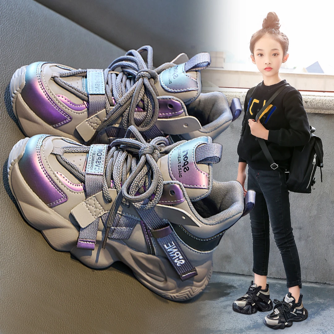 ABC女孩秋冬新款时尚大童女童软底加绒潮款儿童鞋儿童鞋子