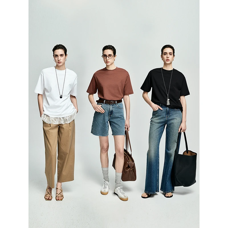 初棉【上新】DRDB休闲Coolmax大师系列男友风廓形T恤363601028