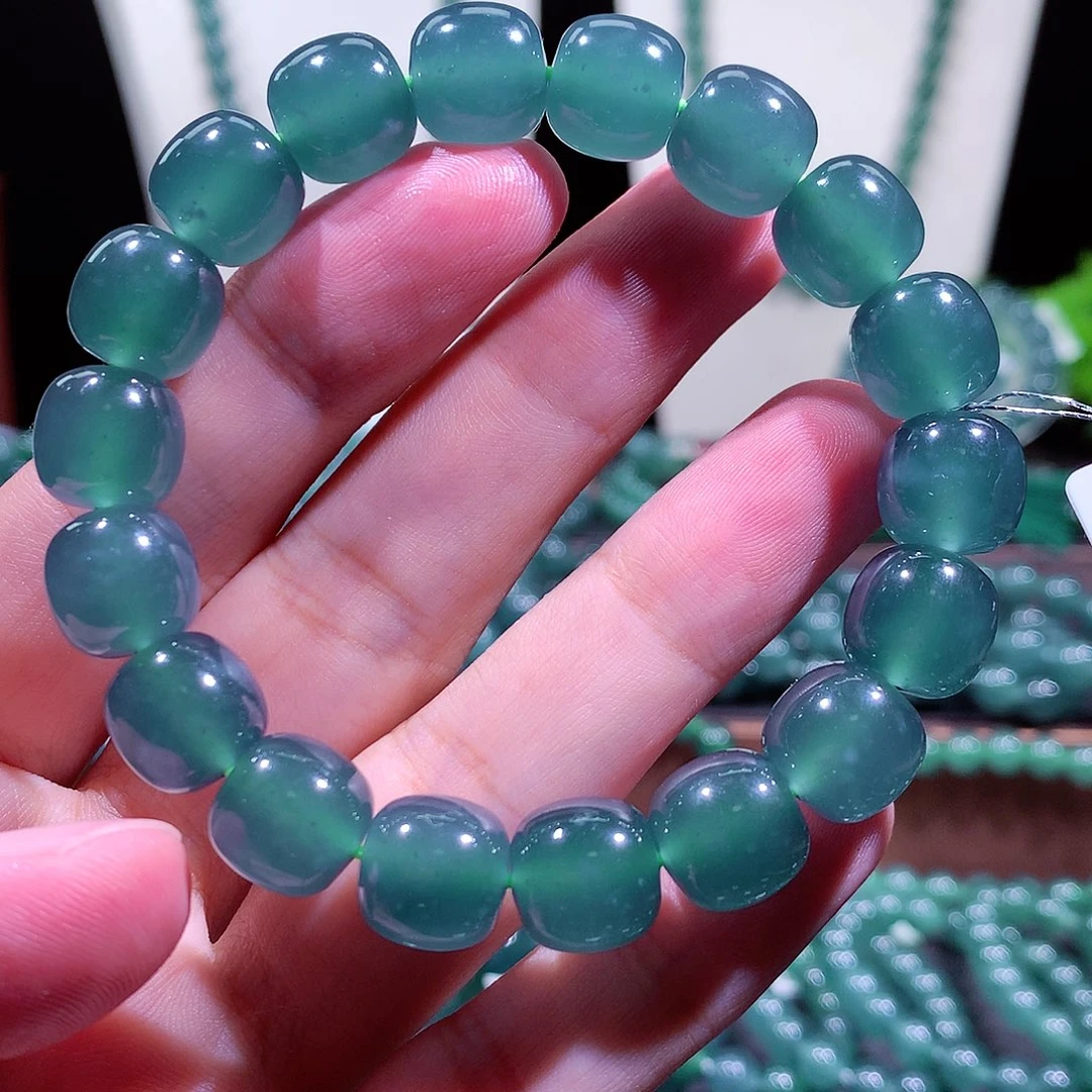 紫***暴翡翠未镶嵌手链天然a货翡翠手串11.8