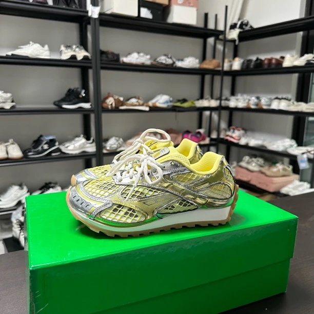 99新 BOTTEGA VENETA/葆蝶家 orbit新款体闲鞋 黄色 37码全套