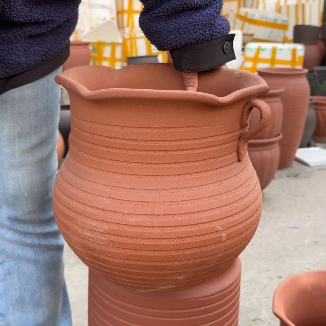 紫砂花盆口27高27宜兴紫砂