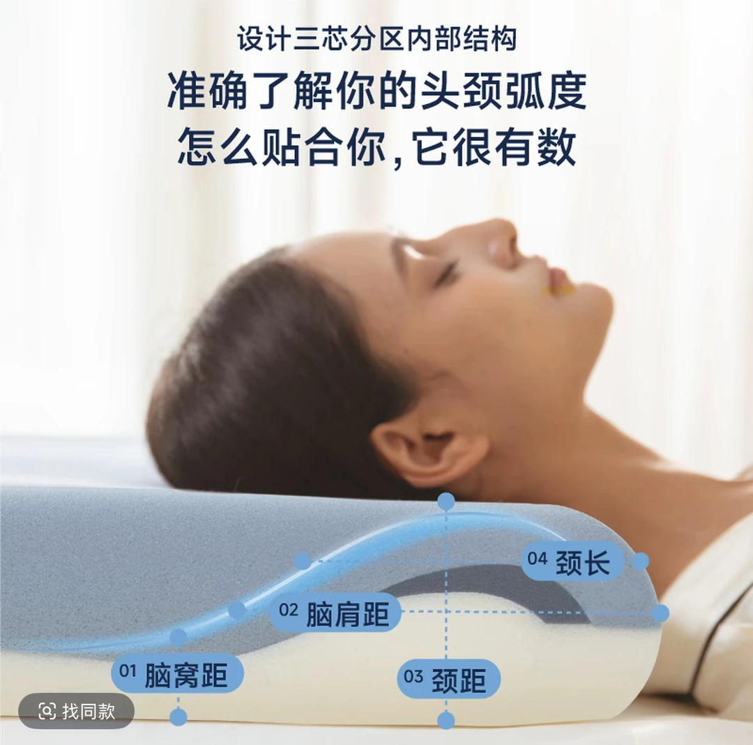 亚  朵 [深睡枕Pro2]三重枕芯动态护颈枕头护颈椎助睡眠颈椎枕
