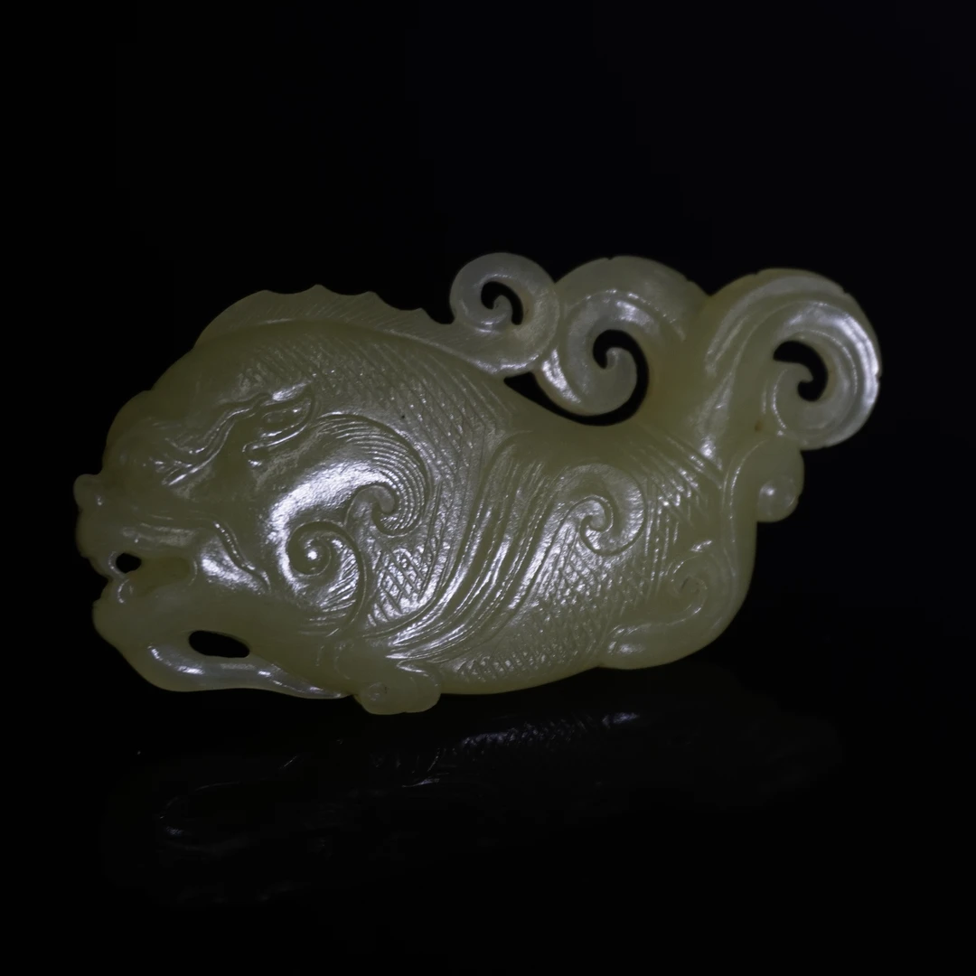 20世纪和田黄玉摩羯佩/016574/收藏/传承/【友谊文物商店】