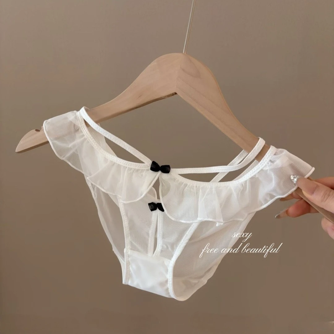 女士时尚蕾丝薄款透气腰间细带舒适性感三角内裤