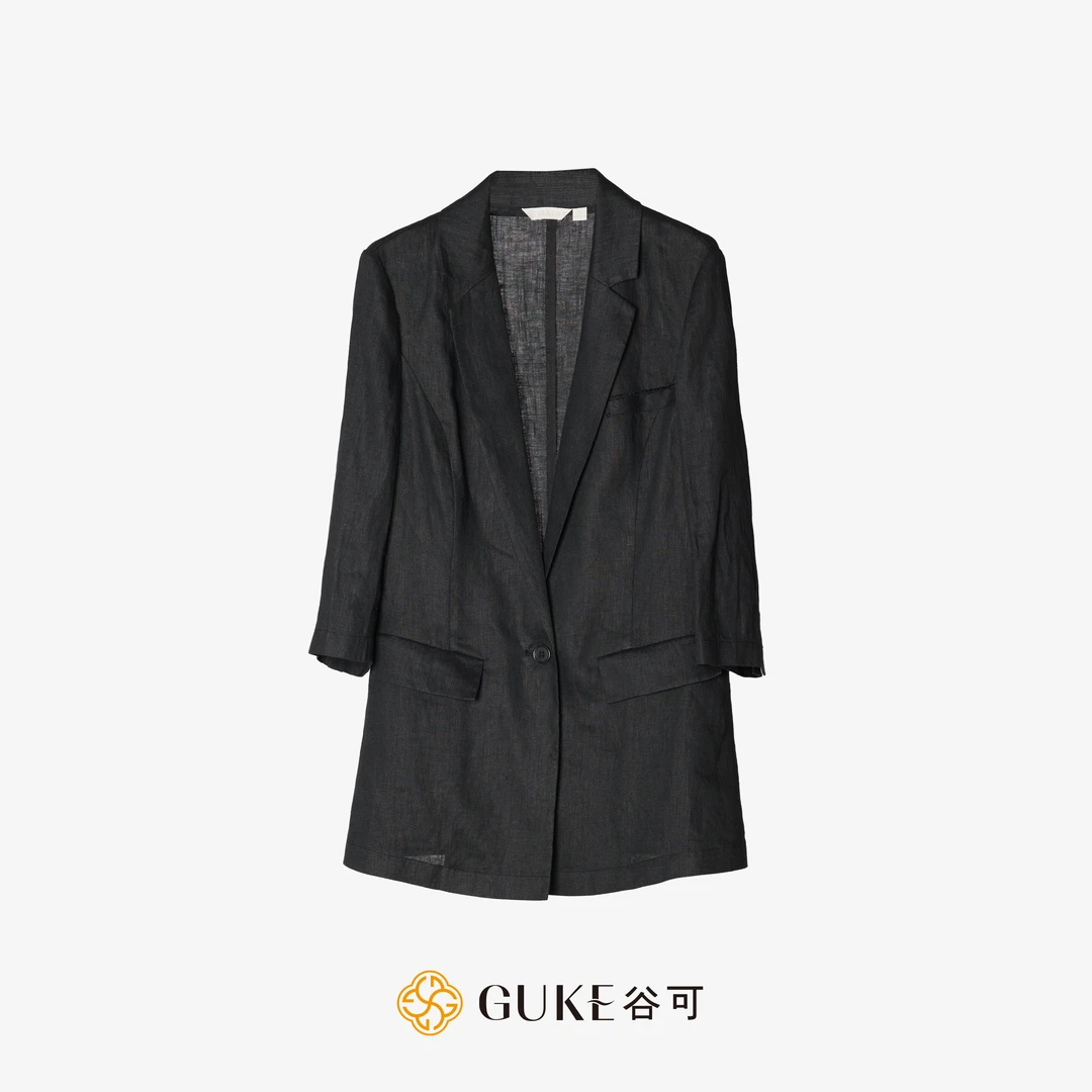 GKE/谷可S1196时尚休闲亚麻西装