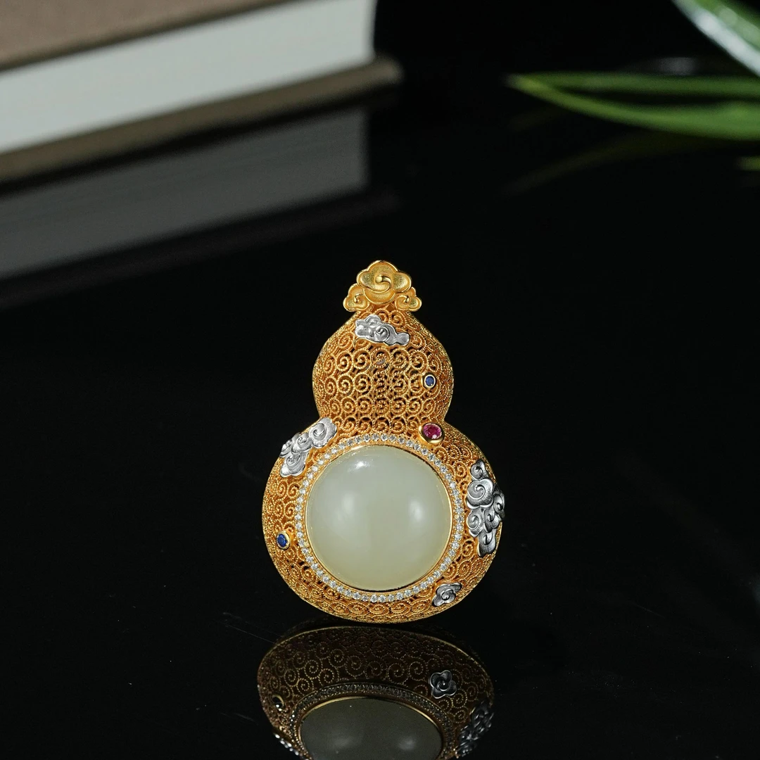 白玉祥云葫芦香囊吊坠  YC0460648