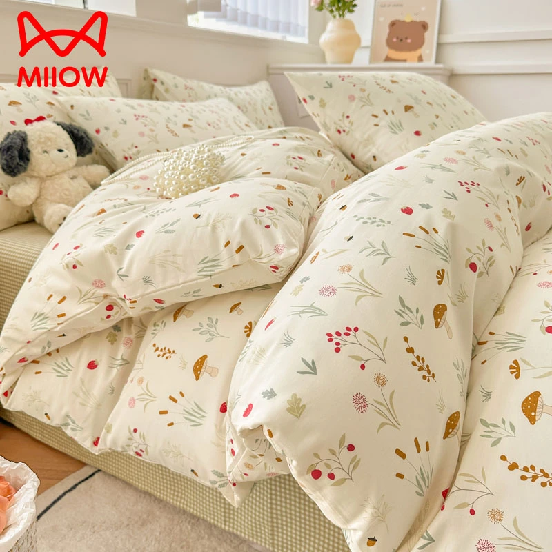 猫人2025新款全棉床上四件套卧室纯棉宿舍床单被罩三件套床品套件