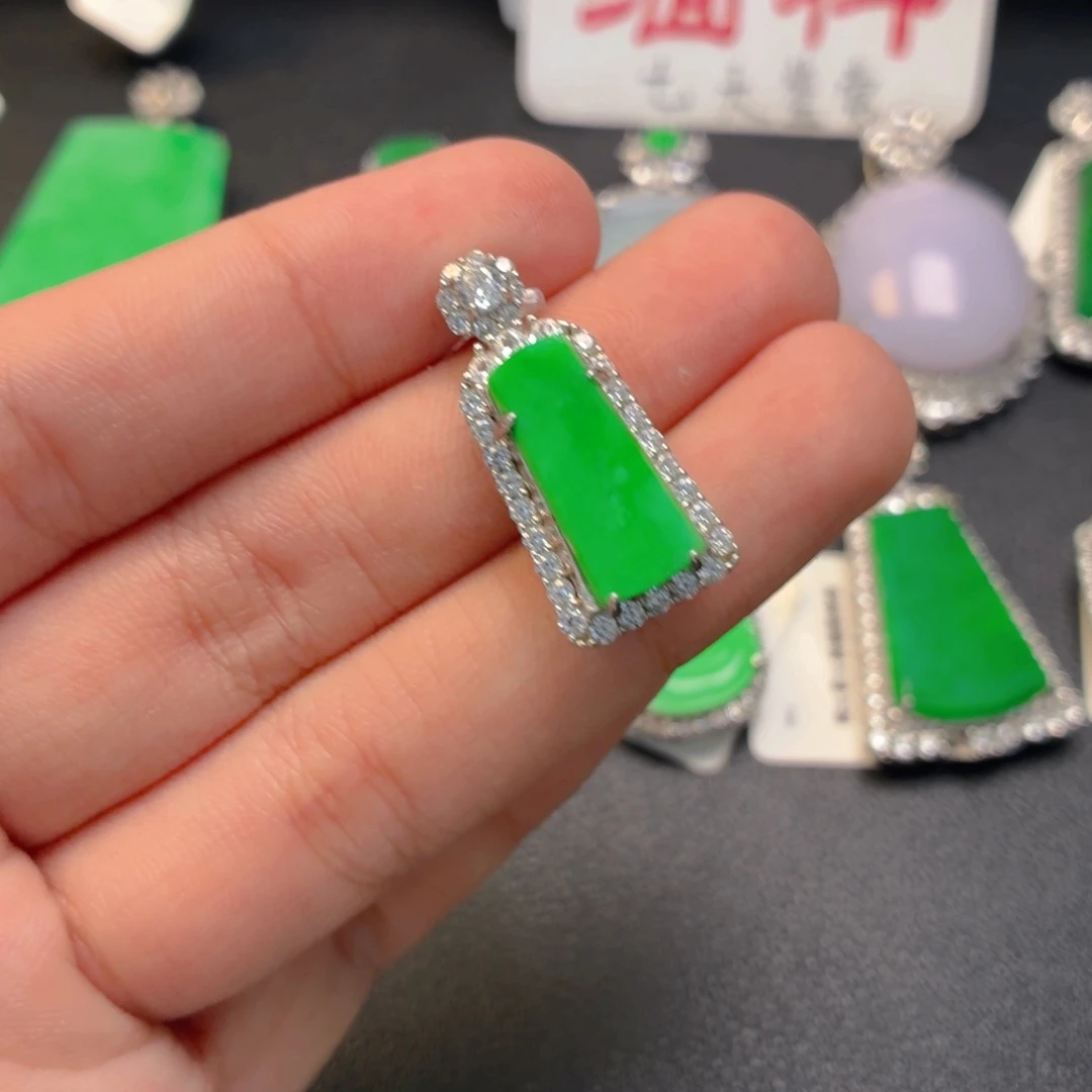 翡翠银S925镶嵌吊坠(不含链)