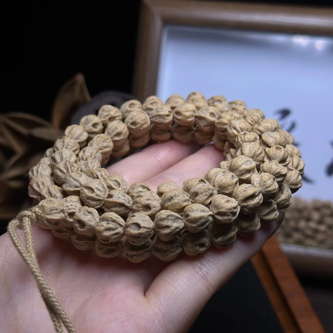 热振百香籽手串【蟠龙】纯原桩龙脊莲花鬼高油密108长串文玩