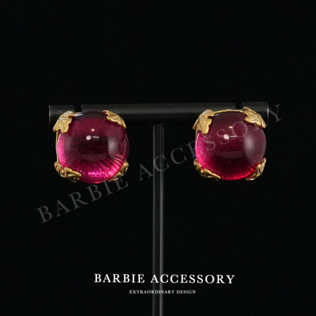 合金合成锆石耳饰 【红糖】法式既视设计款高级感绝美耳环