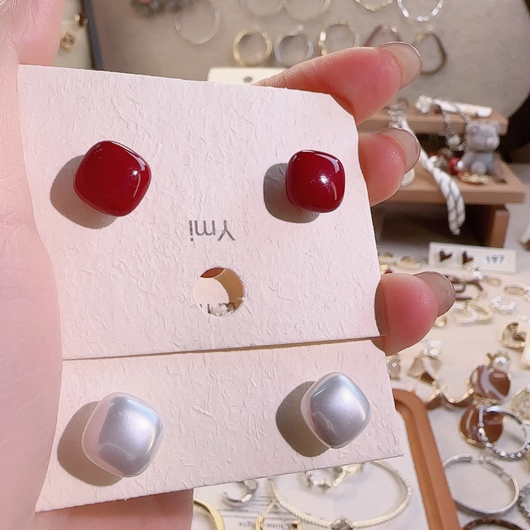 仿珍珠铜合金925银耳钉