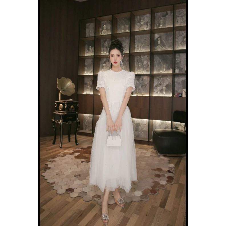 六爻定制 法式赫本风名媛显瘦优雅时尚连衣裙 45174