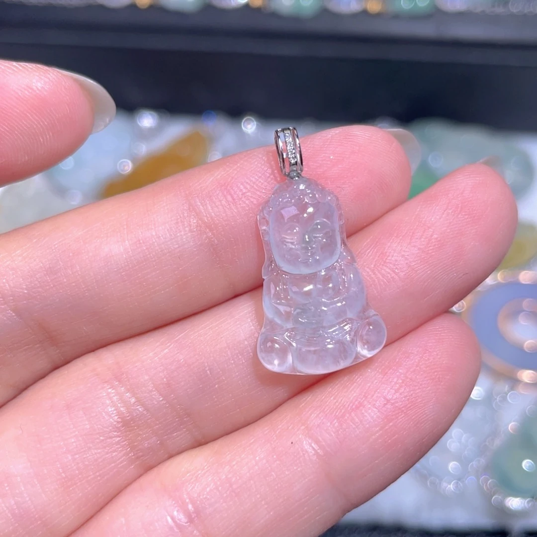 颈饰18K金镶嵌翡翠翡翠