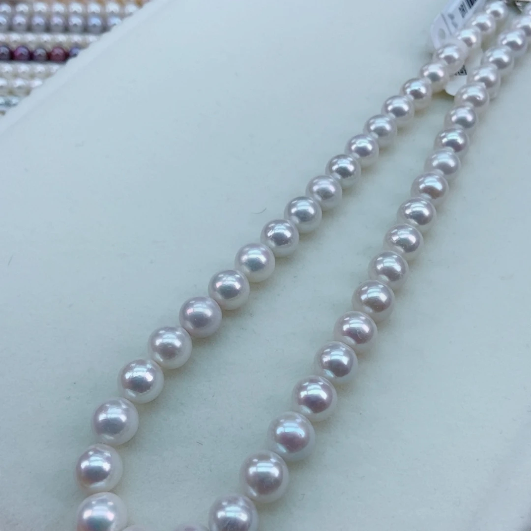 银S925镶嵌淡水珍珠9/11正圆极光炫彩干净