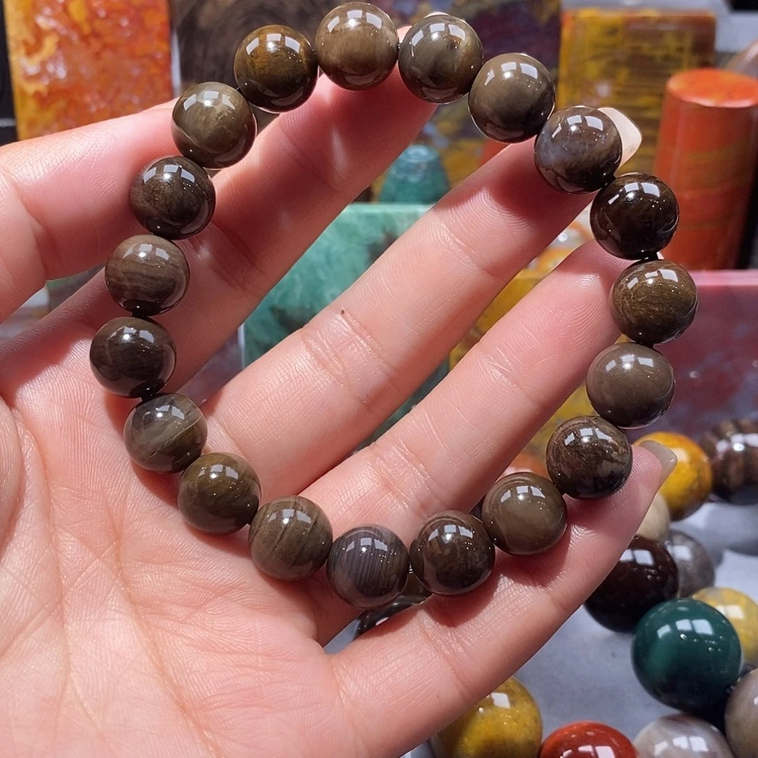 未镶嵌天然北票硅化玉手串硅化玉