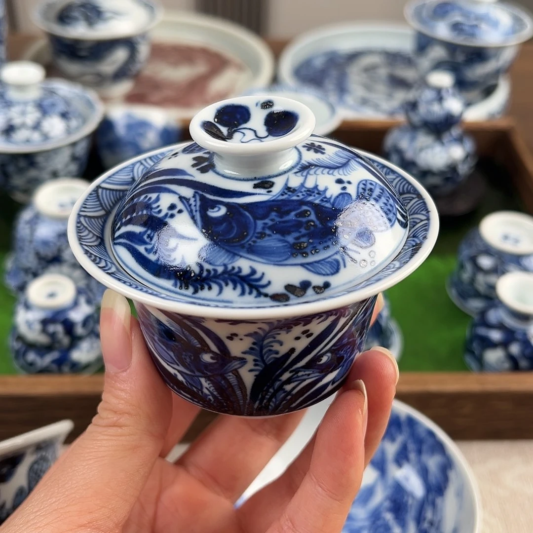 C***t青花手工手绘鱼藻