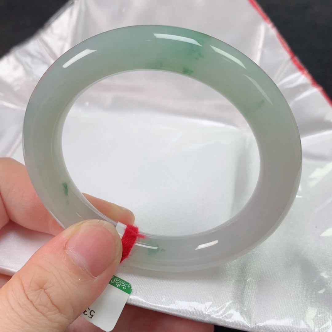 未镶嵌手镯翡翠缅甸天然翡翠手镯53圈口