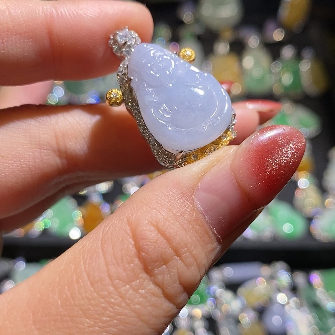 颈饰银S925镶嵌翡翠e