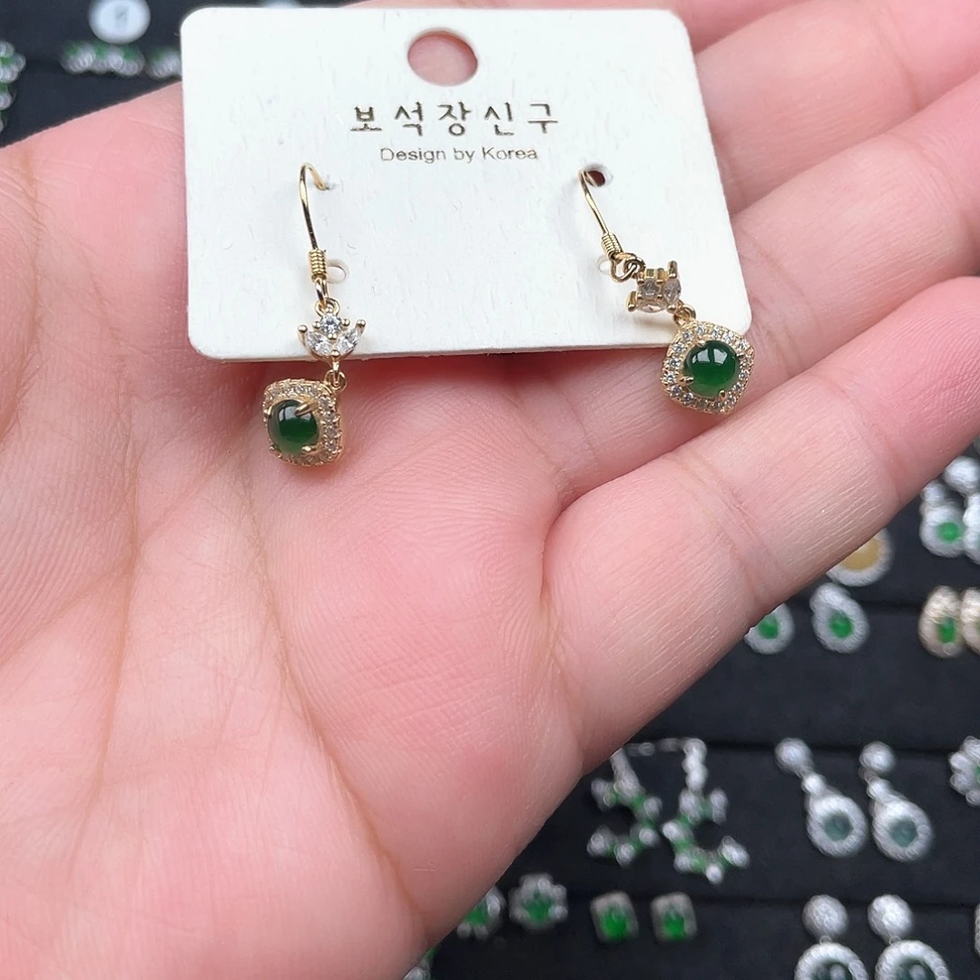 翡翠银S925镶嵌戒指Oooooooo