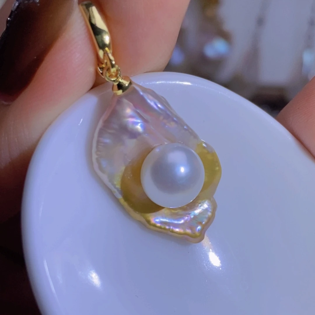 天然淡水珍珠（微瑕）银S925镶嵌淡水珍珠