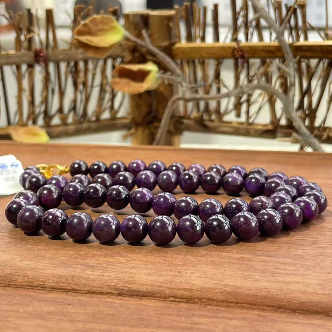 舒俱来高阶帝王紫圆珠项链/18k/45cm/约8-8.5mm/AZB6217（照影）