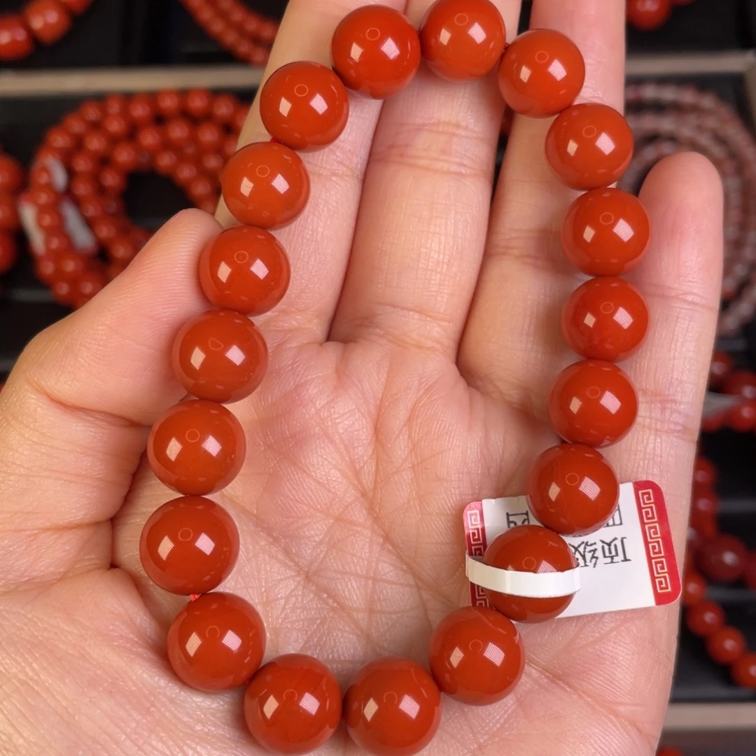 悦***静南红玛瑙未镶嵌手链满肉满色花