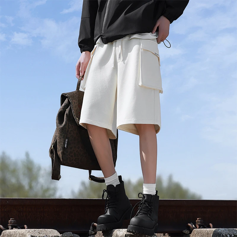 工装短裤男夏季重磅休闲宽松直筒运动五分裤大码潮胖子多口袋裤子